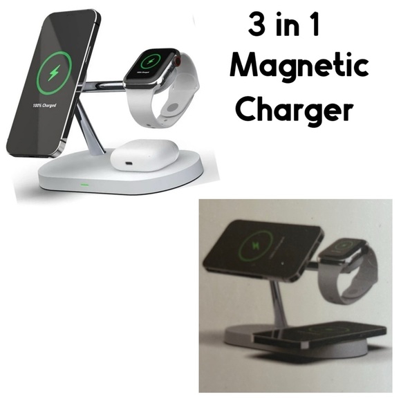 Waystar 3 in 1 magnetic charging station iPhone watch AirPods open box pre-owned - Picture 1 of 11